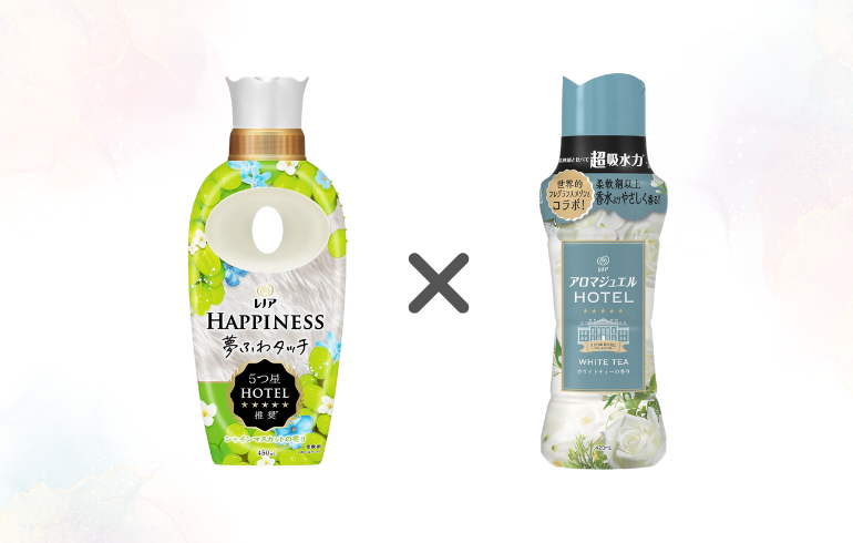レノア Happiness シャインマスカット × レノア アロマジュエル フレグランスメゾン ホワイトティー 正面1