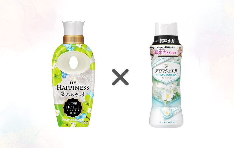 レノア Happiness シャインマスカット × レノア アロマジュエル ホワイトティー 正面2