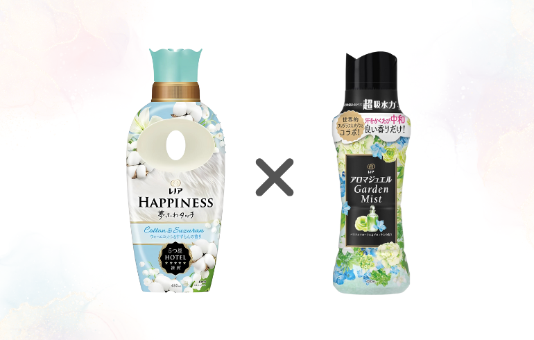 レノア Happiness ウォームコットン&すずらん × レノア アロマジュエル パステルフローラル 正面1