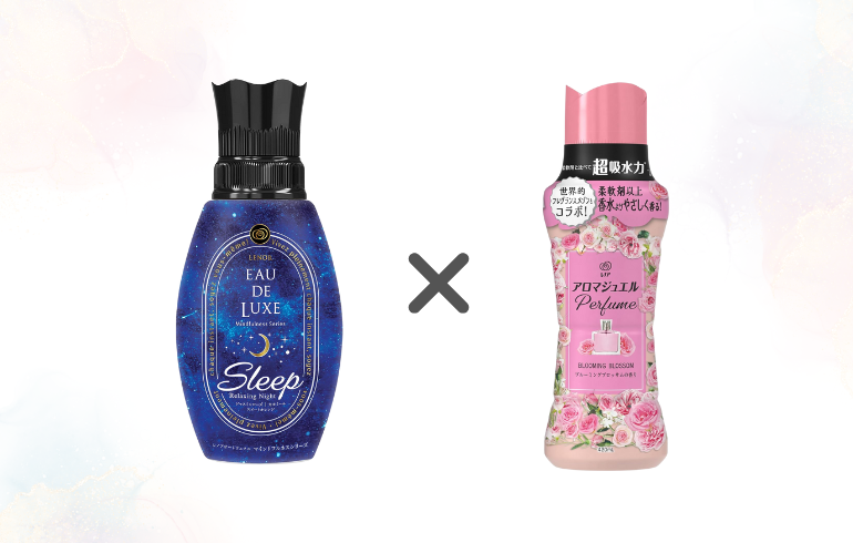 レノア EAU DE LUXE Sleep リラックスナイト × レノア アロマジュエル ブルーミングブロッサム 正面2