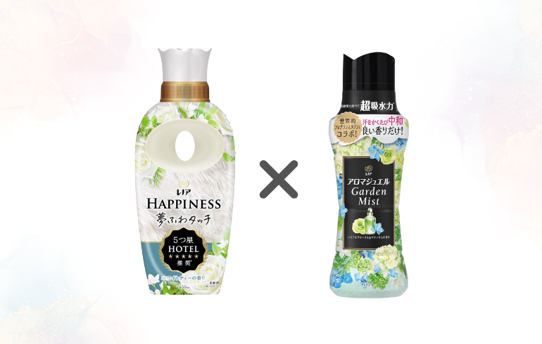 レノア Happiness ホワイトティー × レノア アロマジュエル パステルフローラル&ブロッサム 正面1