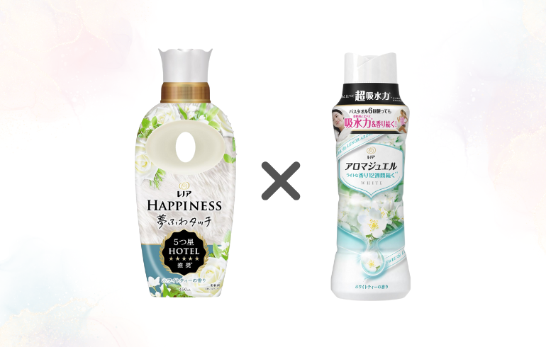 レノア Happiness ホワイトティー × レノア アロマジュエル ホワイトティー 正面2