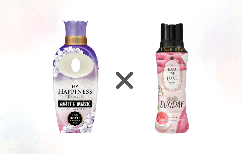レノア Happiness ホワイトムスク × レノア EAU DE LUXE SUNDAY Lazy Morning 正面2