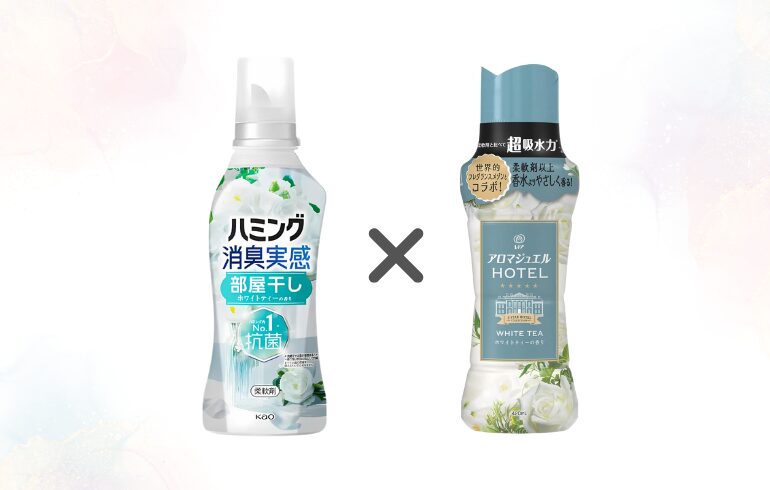 ハミング消臭実感 ホワイトティー × レノア アロマジュエル ホワイトティー 正面