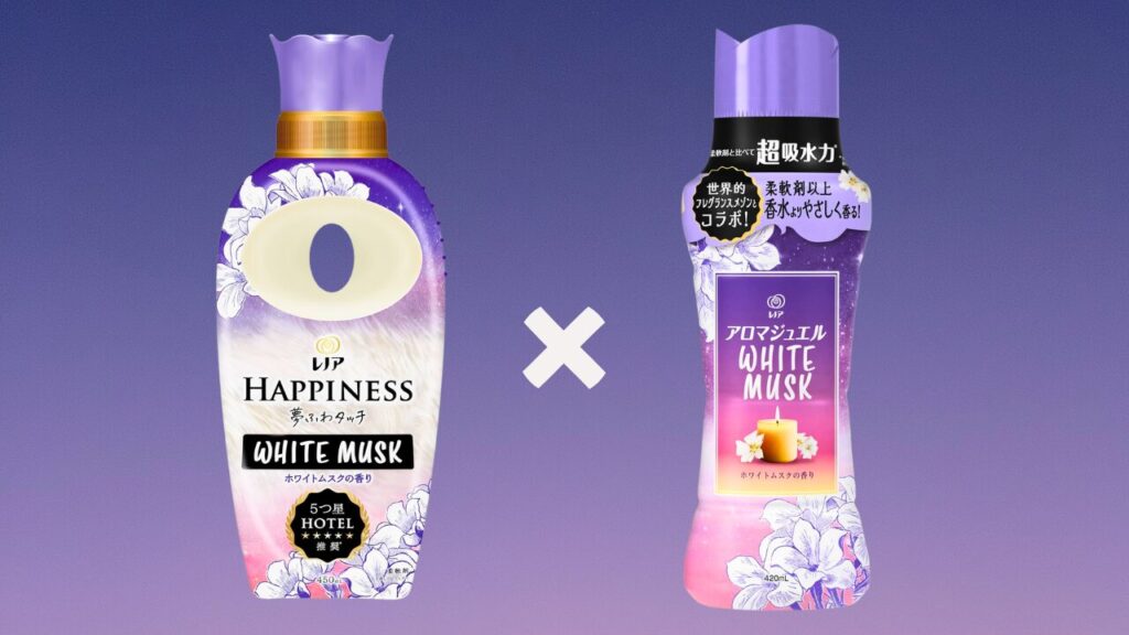 レノアハピネス ホワイトムスク × アロマジュエル ホワイトムスク