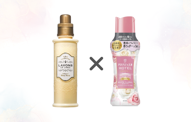ラボン LE LINGE シャイニームーン × レノア アロマジュエル ホワイトフローラル＆サボン 正面 -2025-10