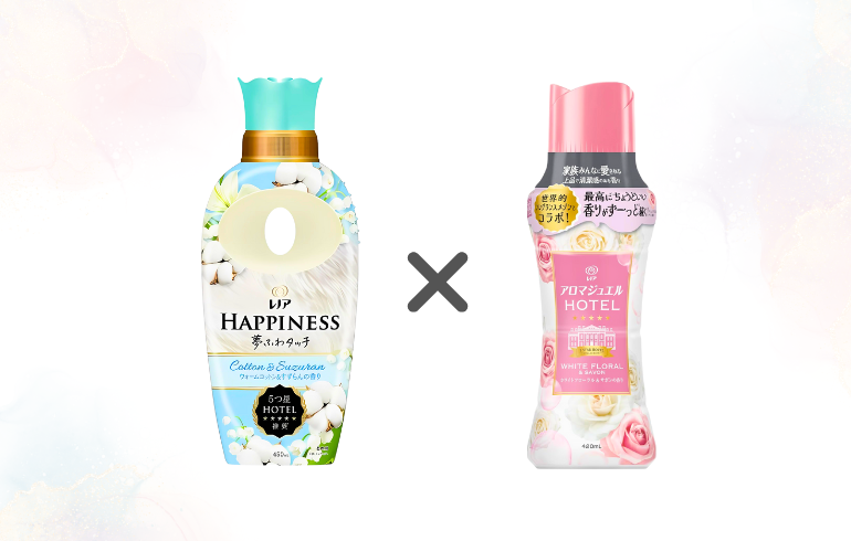 レノア Happiness ウォームコットン&すずらん × レノア アロマジュエル ホワイトフローラル＆サボン 正面 - 2025-10