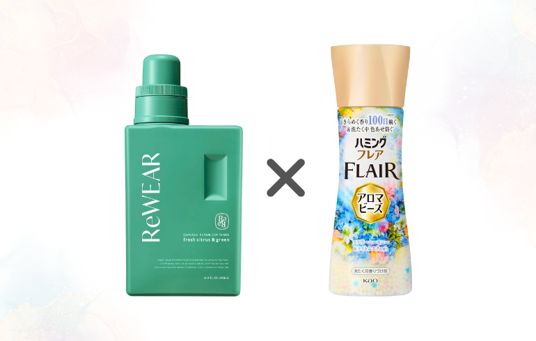 ReWEAR クラシックローズ × ハミングフレア アロマビーズ フラワーハーモニー＆ライトムスク 正面 -2025-11