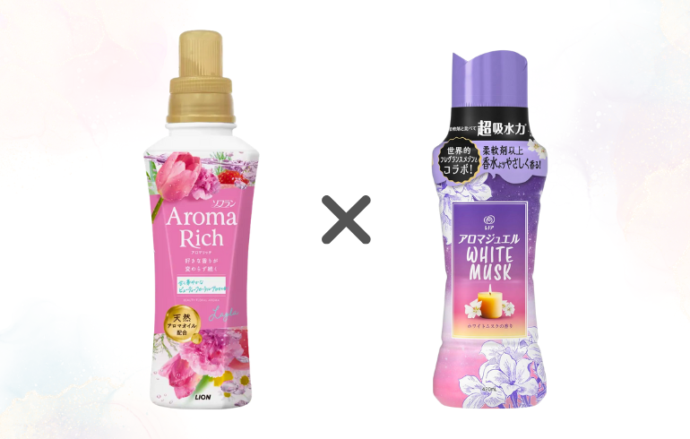 アロマリッチ レイラ × レノア アロマジュエル ホワイトムスク 正面 -2025-11
