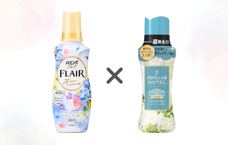 ハミングフレア フラワーハーモニー × レノア アロマジュエル ホワイトティー 正面-2025-11