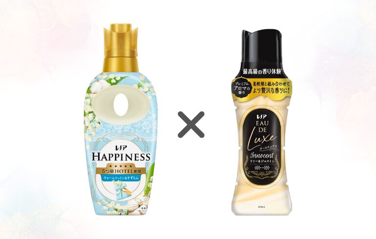 レノア ハピネス ウォームコットン&すずらん × レノア オードリュクス リリー&ジャスミン 正面 -2025-11