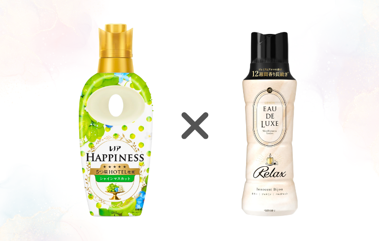 レノア ハピネス シャインマスカット × レノア EAU DE LUXE Relax イノセントビジュ 正面-2025-11