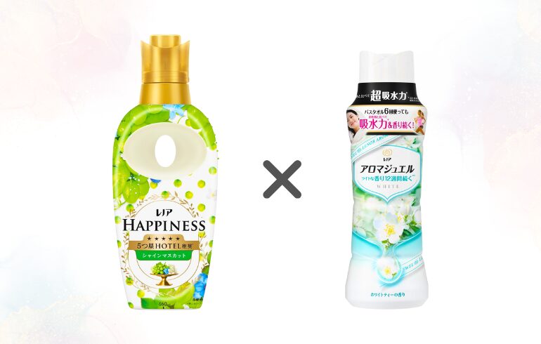 レノア ハピネス シャインマスカット × レノア アロマジュエル ホワイトティー 正面-2025-11