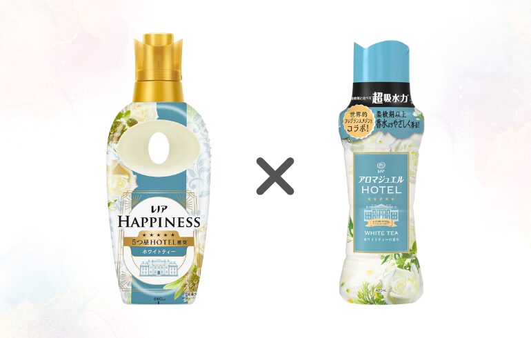 レノア ハピネス ホワイトティー × レノア アロマジュエル フレグランスメゾン ホワイトティー 正面-2025-11