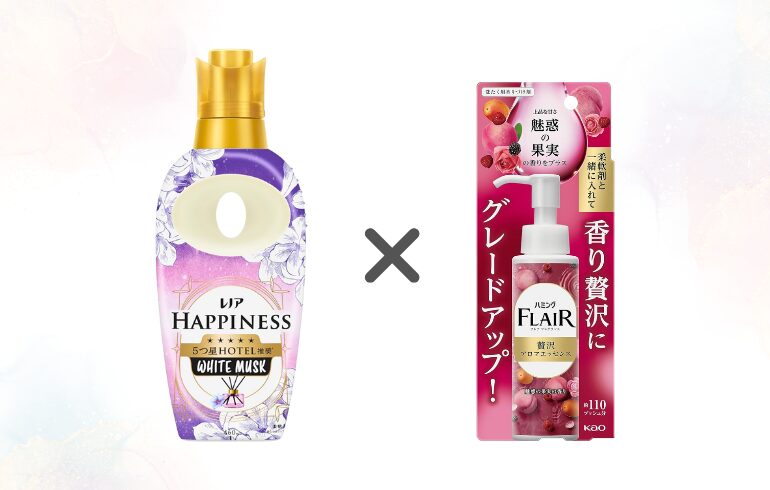 レノア ハピネス ホワイトムスク × フレアフレグランス 魅惑の果実 正面-2025-11