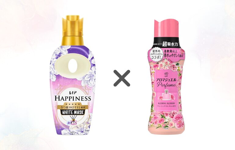 レノア ハピネス ホワイトムスク × レノア アロマジュエル ブルーミングブロッサム 正面-2025-11