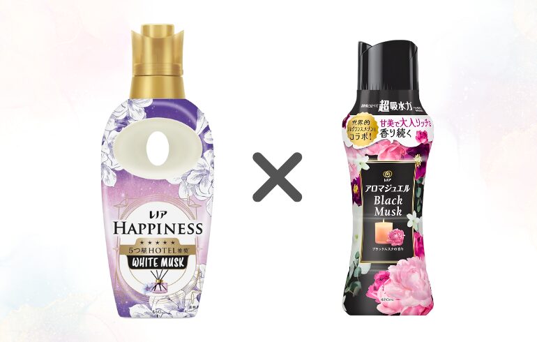 レノア ハピネス ホワイトムスク × レノア アロマジュエル ブラックムスク 正面 -2025-11